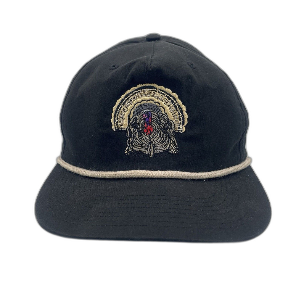Duck Camp Hunting Hat Turkey Flat Brim Snapback Black Outdoor Baseball Cap